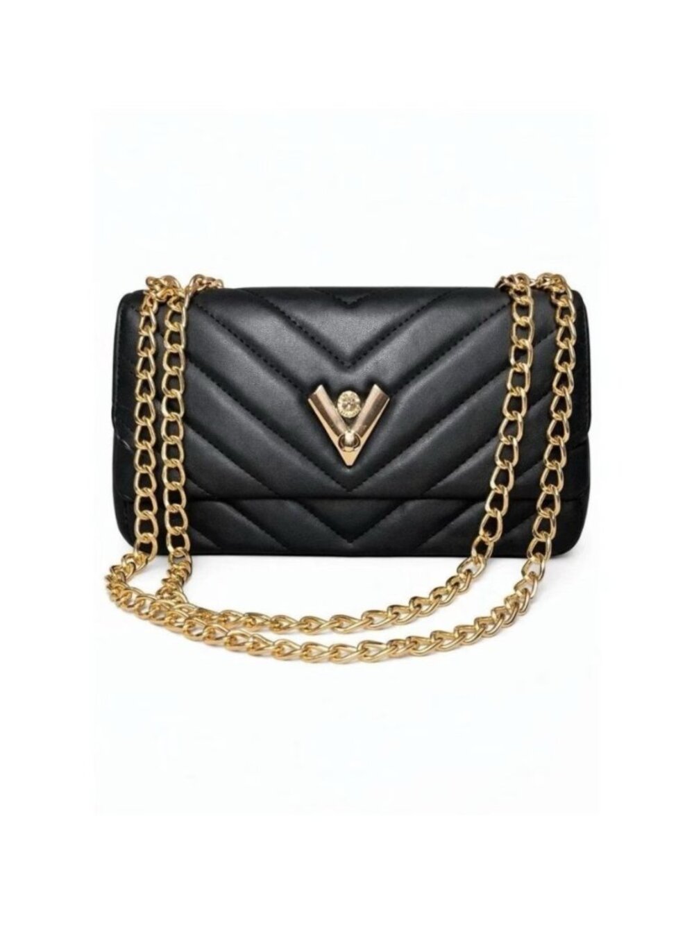 Valentino Orlandi V-2001 Black Capricorn Quilted Crossbody Bag NWT